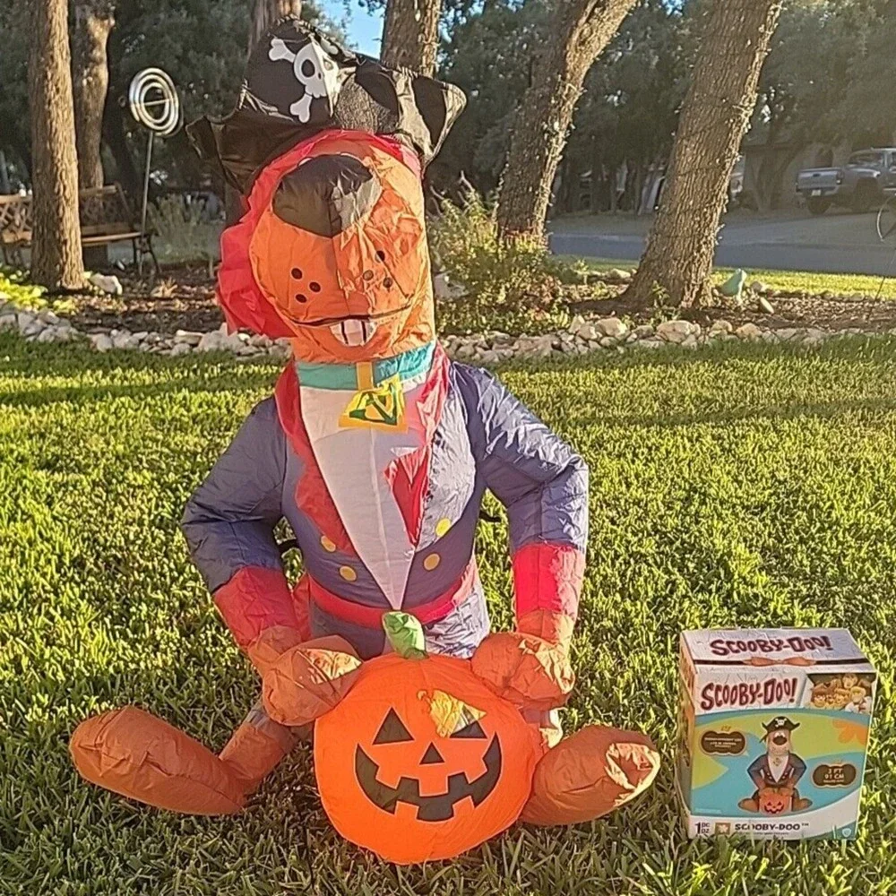 Scooby Doo Halloween Pirate Pumpkin‎ 3 Ft Air-Blown Inflatable Gemmy